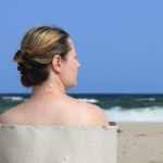 woman by a beach