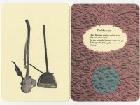 Pages from "Patio Furniture" feature grey printed images of old vacuums on a pale yellow background.