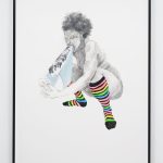 Zoë Charlton Rainbow Socks (Immortal Series), 2022 Graphite, Acrylic, and Gouache on Paper Framed: 64 x 45 x 2 inches (162.56 x 114.3 x 5.08 cm) INV-CHAZ-0002