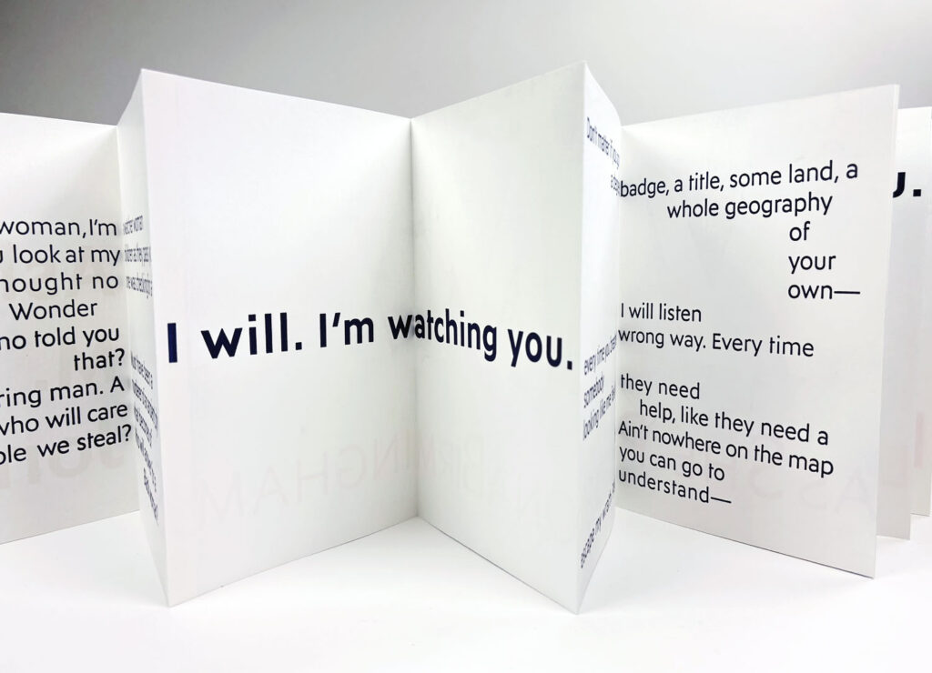 there is a folded card with a quote on it that says i will i ' m waiting you