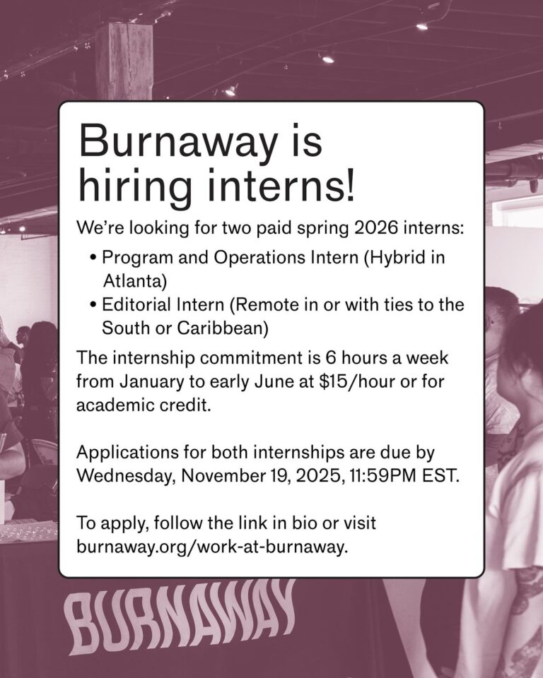 there is a sign that says burnaway is hiring interns we ' re looking for two paid spring 2016 interns