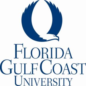 the florida gulf coast university logo on a white background