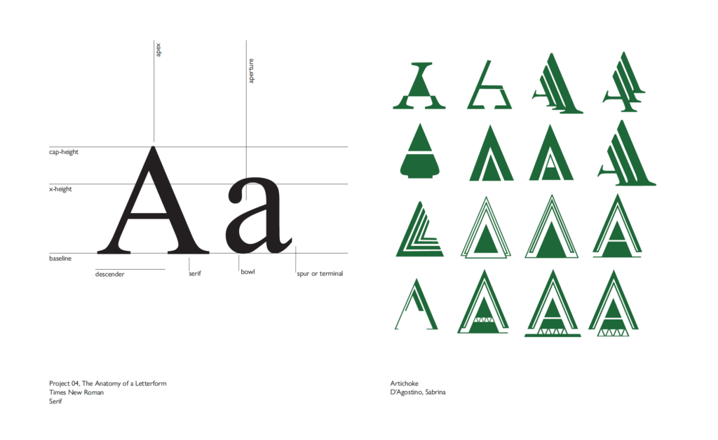a set of different types of letters in green and black