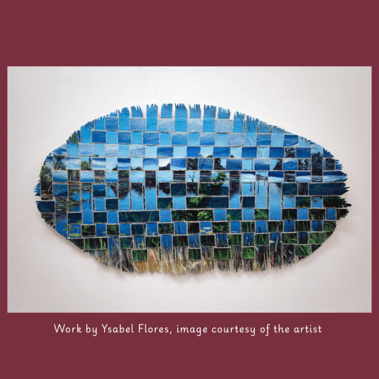 there is a picture of a fish made out of blue tiles